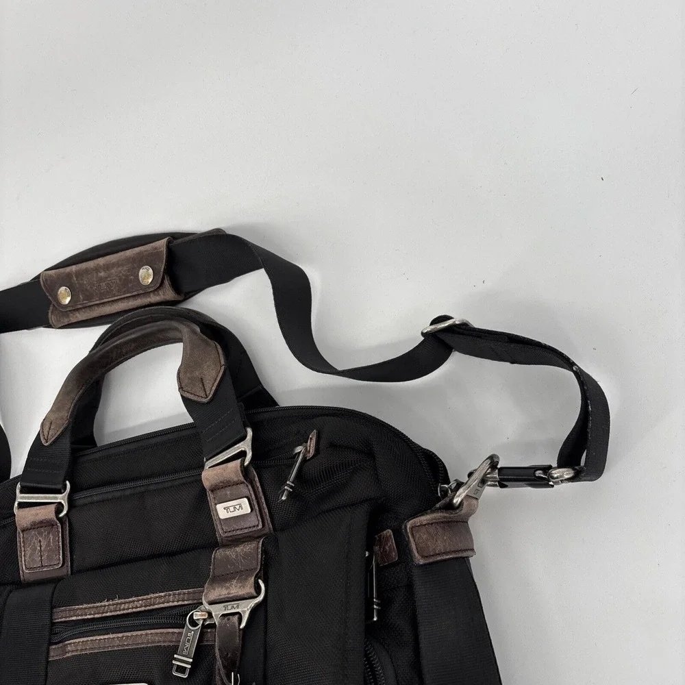 Tumi Alpha Bravo Pinckney Flap Briefcase Laptop Carry Bag Black 22634 Reg $395
